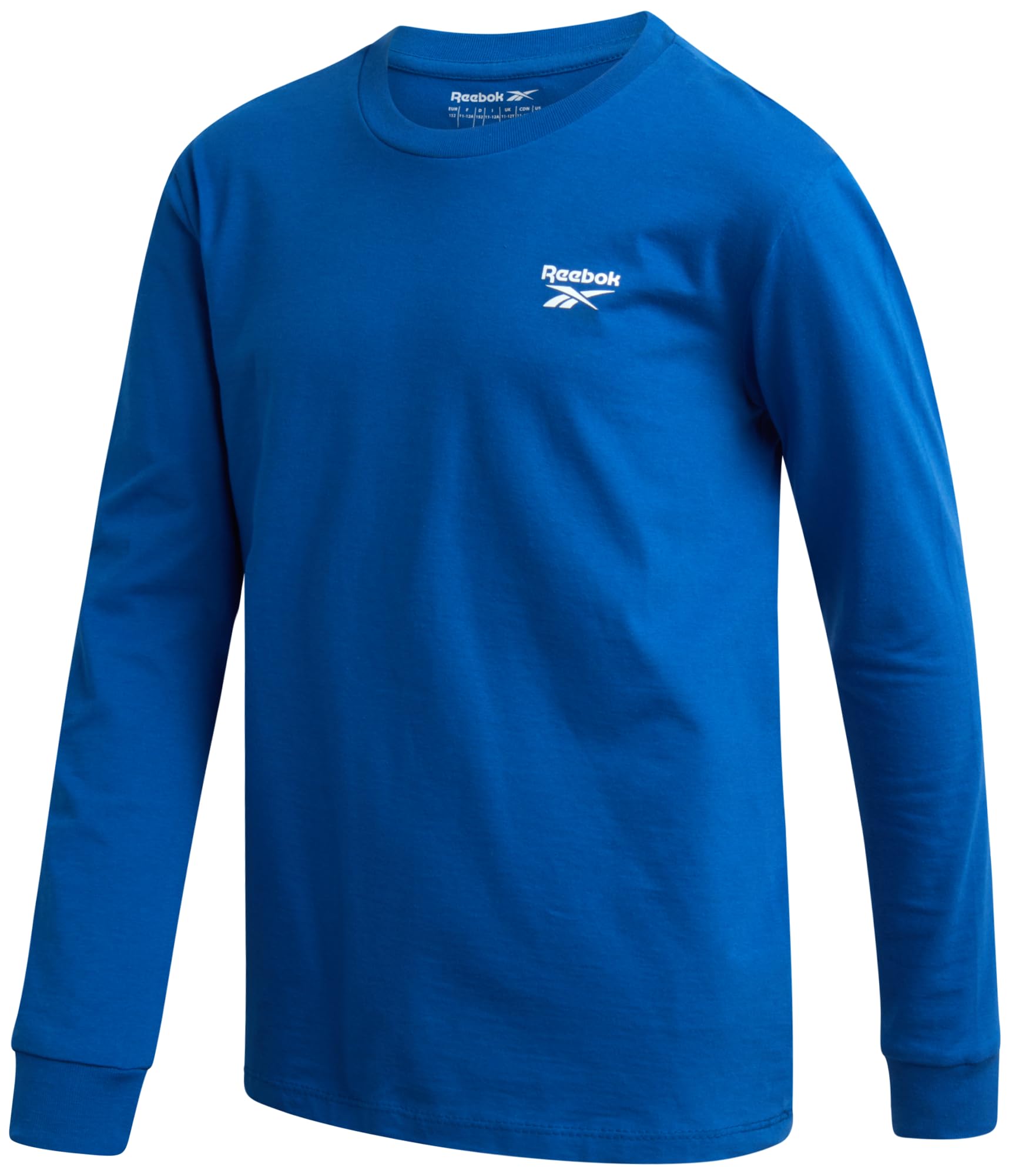 Reebok Boys' Athletic Long Sleeve T-Shirt - Cotton Blend Active Workout Gym and Running Top for Boys (Sizes: 8-14)